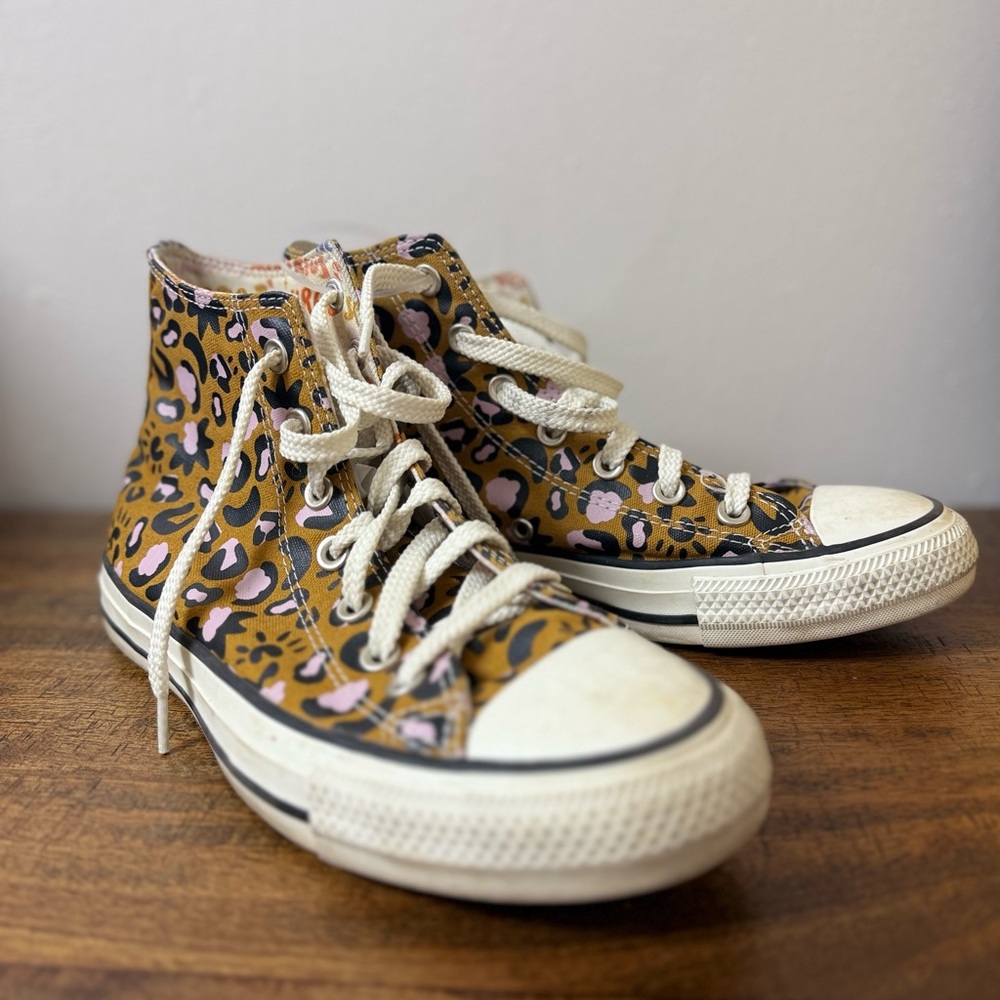 Converse Leopard Print High-Top Sneakers